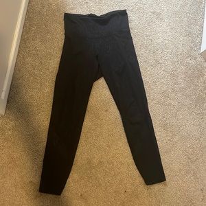 old navy black workout leggings with mesh details